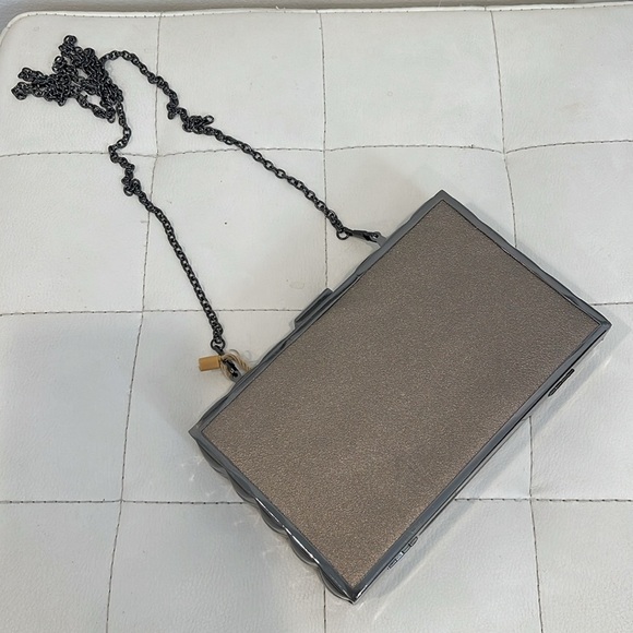 Box frame pewter clutch (nwt) - Picture 2 of 4